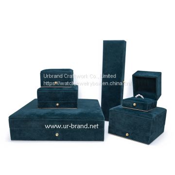 Custom Wholesale  Velvet  Jewellery Box Necklace Bangle Bracelet Ring Set Jewelry Packaging