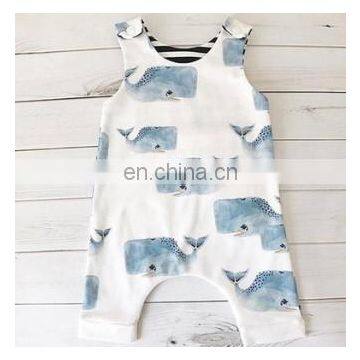 2020 Newborn Summer Baby Kids Romper Sleeveless Whale Print Shorts Toddler Rompers Baby Romper Printed Infant Bodysuit photo-4