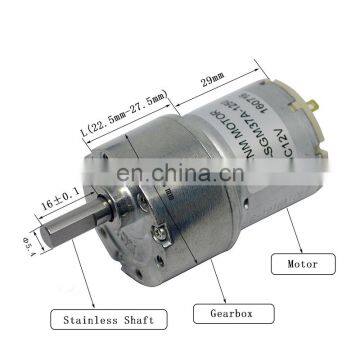 12v 10w dc motor with gear box 37mm