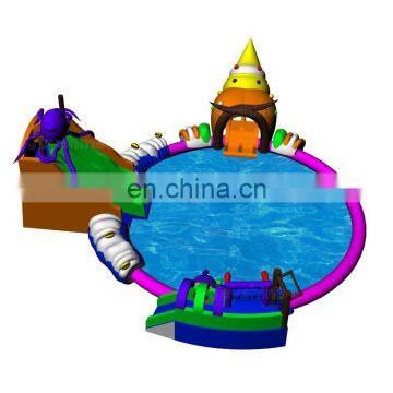 Conch Octopus Themed Inflatable Water Park Slide With Big Pool For Water Park photo-5