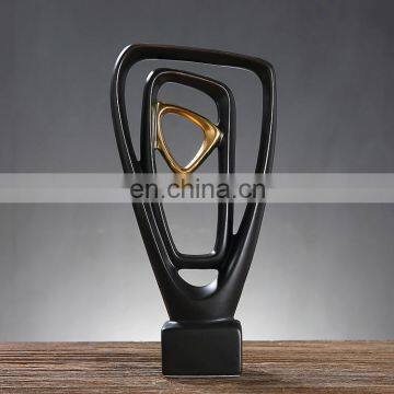 Nordic black golden modern luxury ceramic ornaments home desktop decor accessories