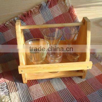 Custom Logo Small Wooden Bottle Carrier,Tool Carrier