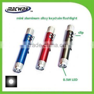 High capacity aluminum alloy mini flashlight