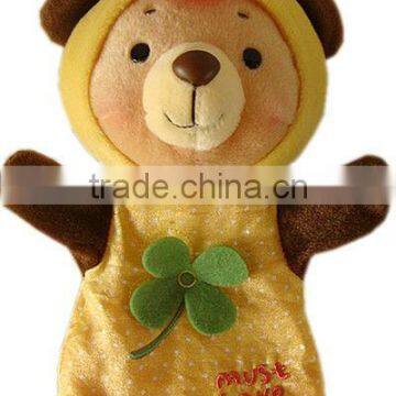 New design bear shape plush hand puppet