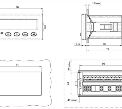 Elecnova PD195E-5SY1 96*48mm RS485 DI DO LCD Panel Kwh Watt DC Ampere Meter photo-4
