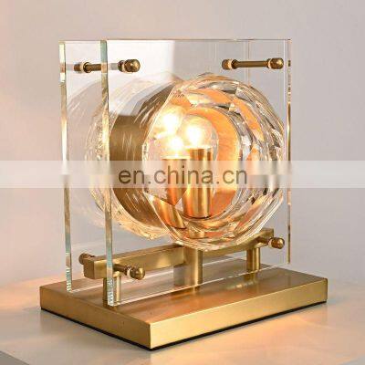 Holiday Lighting Table Lamp With Brass Base Football Crystal Table Lamp