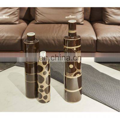 Nordic Style Luxury Modern Creative Leopard Grain Design Decorative Ceramic Vase for Home Decor photo-4