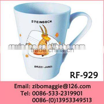 12oz Porcelain Handleless Cup With Zodiac Printing for Wholesale Promotion Cup