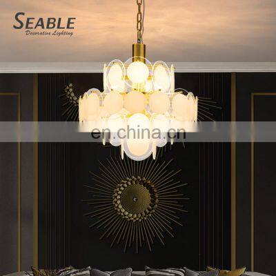 High Quality Indoor Decoration Fixtures Living Room Dining Room Glass Chandelier Pendant Light photo-2