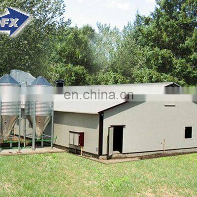 Design Prefab Broiler Chicken Animal Shed Poultry Farm For Layer And Cages Chicken