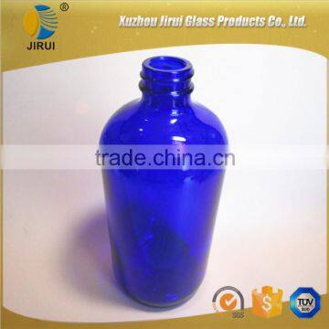 Blue Boston Glass Bottle With Trigger Sprayer 16oz