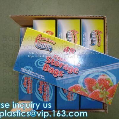 Biodegradable Plastic Bag Transparent PE Slide Seal Freezer Bags, Gallon, Quart, American Value, Drug Store, Zipper Seal photo-3