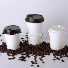 Disposable custom printed illustration coffee drink cups 12 Oz White Single Wall Paper hot Cups