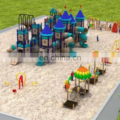 Kindergarten Amusement Park Plastic Slide and Swing Set  Kids Outdoor Playground Equipment