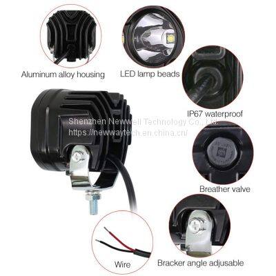 Others Car Work Light Accessories 4x4 Off Road Spot Light Pod 40W Amber LED Cubes 3 Inch Yellow Fog Lights For Truck UTV ATV photo-2