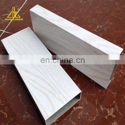 New Fashion Color 6063 White Paper Transfer Printing Wood Grain Aluminium Extrusion Profile photo-2