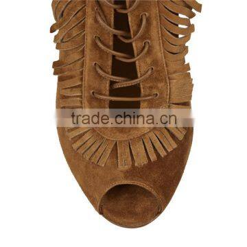 C89229A Europea Women Sexy High Heel Suede Shoes Bulk Wholesale Women Tassel Suede Shoes Fashion Boots photo-3