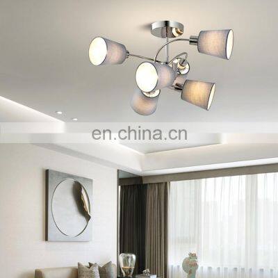 HUAYI China Supplier Modern Interior White Glass Leather Iron Hanging Decoration Chandelier Pendant Lighting