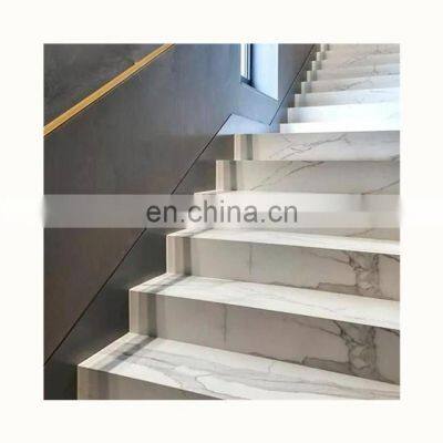 Natural white marble stone stair