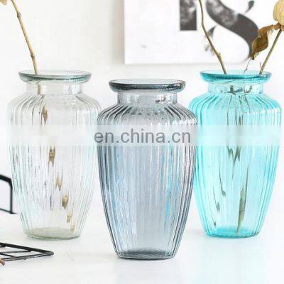 New Design Wholesale Nordic Wedding Home Garden Decorative Creative Round Clear Transparent Mix Glass Crystal Pot Flower Vase