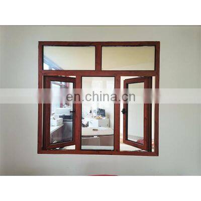 WEIKA  double aluminium casement window for home simple wood-grain designs