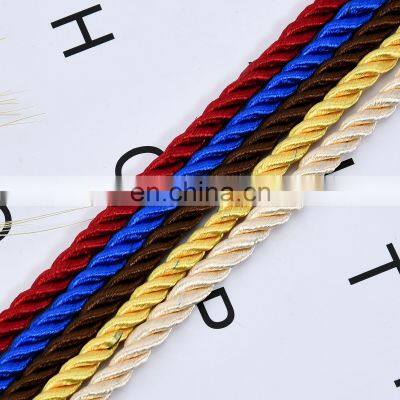 Factory Directly Wholesale Colored Round Premium 3-strand Twisted Packing Rope With Buckle Clip for Gift Boxes Paper Bag photo-5
