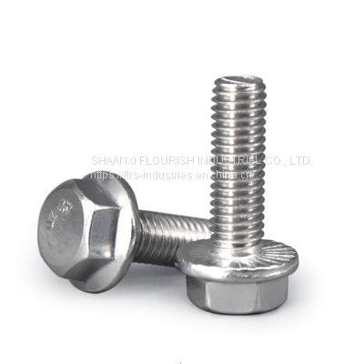 Metric Stainless Steel Hex Cap Serrated Flanged Screw/ Bolt With Nuts