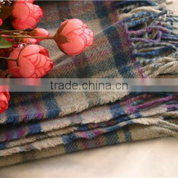 100% wool plaid blanket