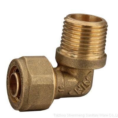 Brass Screw Fitting Brass fittings,PEX Male elbow,brass color