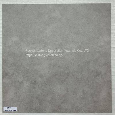 Ground Transformation 2mm Sheet Rubber Square Stone Plastic Floor Tile Foshan Wholesale Gray Cement Pattern Waterproof PVC Floor