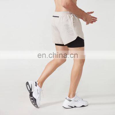 Summer Men Gym Short Polyester 2 In 1 Sweat Shorts With Pocket For Men photo-3