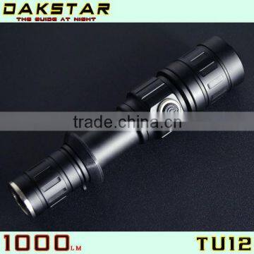 DAKSTAR TU12 XM-L U2 1000LM 18650 CREE LED Rechargeable Side Switch Stepless Diming Aluminum Police Security Gun Mount Flashligh