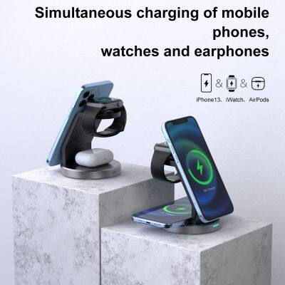 Magnetic Wireless Charger 3 In 1 Fast Charging Dock Station For IWatch Airpods For IPhone 15/14/13/12 Pro Max photo-6