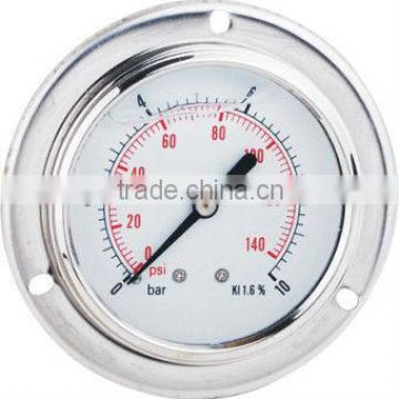 63mm(2.5") flange type oil filled pressure gauge ,YN63ZQ2