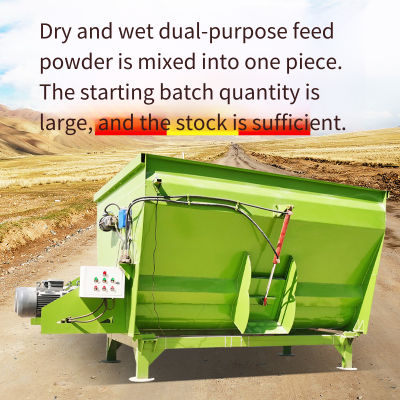 Straw Preparation Machine for Feeding Cattle and Sheep, Double Screw Silage Mixer, Straw and Rice Straw Crushing Mixer photo-4