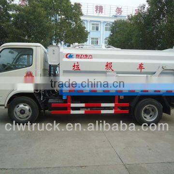 Dongfeng 4000L bin lifter garbage truck, 4x2 compactor garbage truck