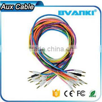 New Premium 2016 Fabric Braided Flat AUX Cable For IPod Iphone MP3 Audio Cable 3.5mm for Samsung Galaxy j3 Free Samples photo-6