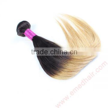 Ombre Colour Blonde quality Hot Sale two color virgin brazilian hair weave