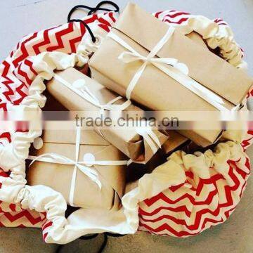 Stripe Kids Canvas Game Carpet Play Mat Child Play Rug Toy Storage Bag photo-5