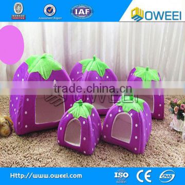 New arrival strawberry design fashion pet bed house for hot sale