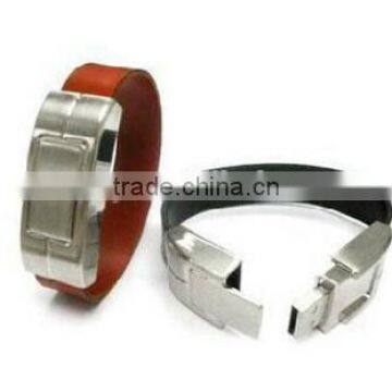 2014 promotional gift real leather bracelet usb drive,OEM logo leather pendrive 1gb to 64gb, wholesale price usb stick