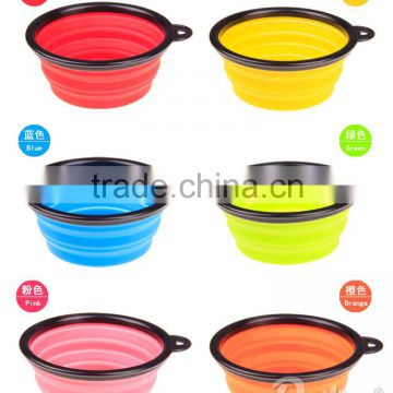 Pets Silicone Food & Water Travel Bowl with Clip for Dog and Cat, Small(1.5 Cups), Aqua