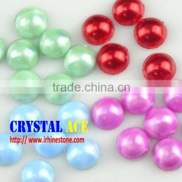 Wholesale Good quality Muticolors Hotfix Transfer Pearl,ABS Flatback Half Round Pearl,Artificial Pearls Hotfix for Wedding Dress