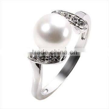 White Gold Plated antique Fresh Pearl Ring