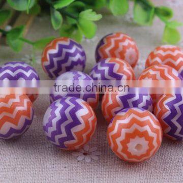 Chunky Orange&Purple Fashion Acrylic Fake Pearl Zig zag Chevron Beads, Acrylic Strip Waves Beads