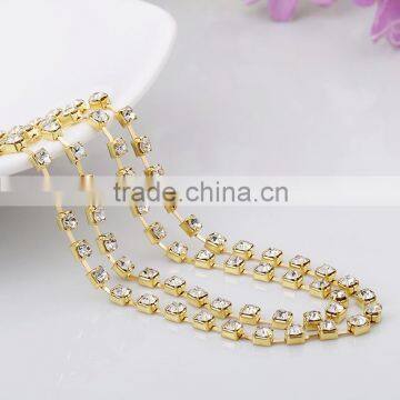 Custom Design Accept Cheapest Wholesales AAA Quality Shinny Crystal Cup Roll Rhinestone Chain for Jewelry Cheapest