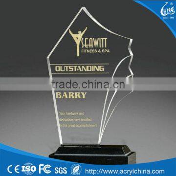 Hot sale customized clear silk screen logo acrylic trophy