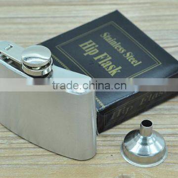 4oz Stainless Steel Liquor wine Flask with Hinged Screw-On Cap DHL Freeshipping