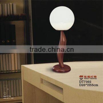 solid wood with glass shade design lamp