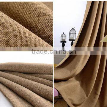 Solid Color Polyester Linen Blackout Curtain Fabric photo-5